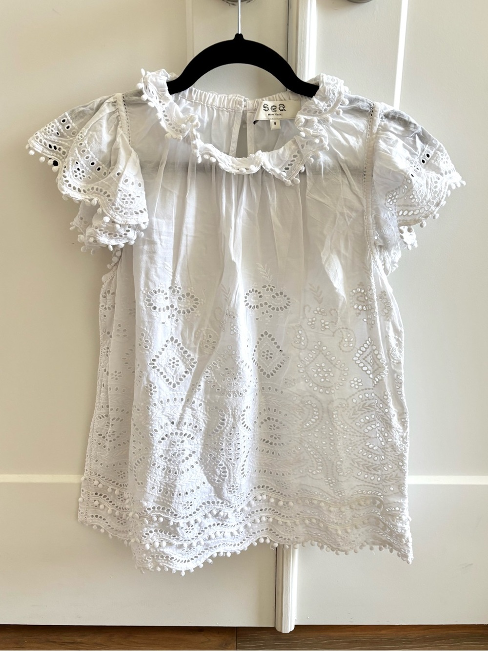 Sea New York White Eyelet Top